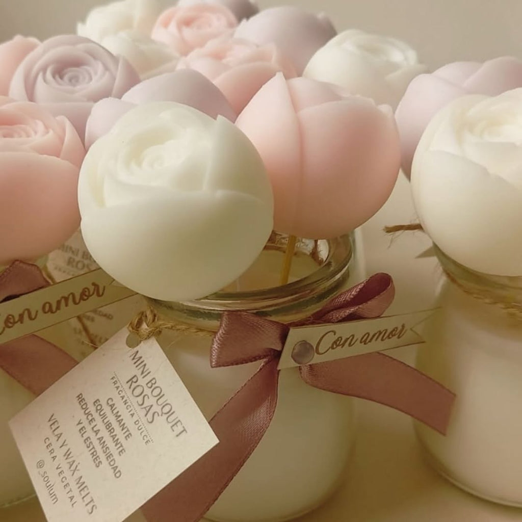 Vela Mini Bouquet Rosas