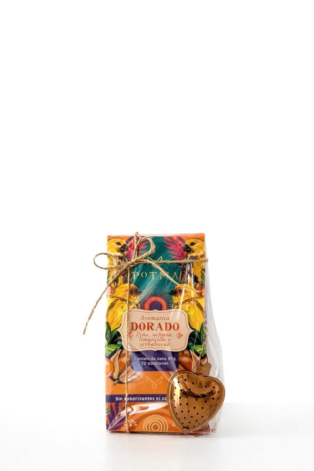 Dorado | Infusión natural de piña, uchuva, limoncillo y yerbabuena con infusor