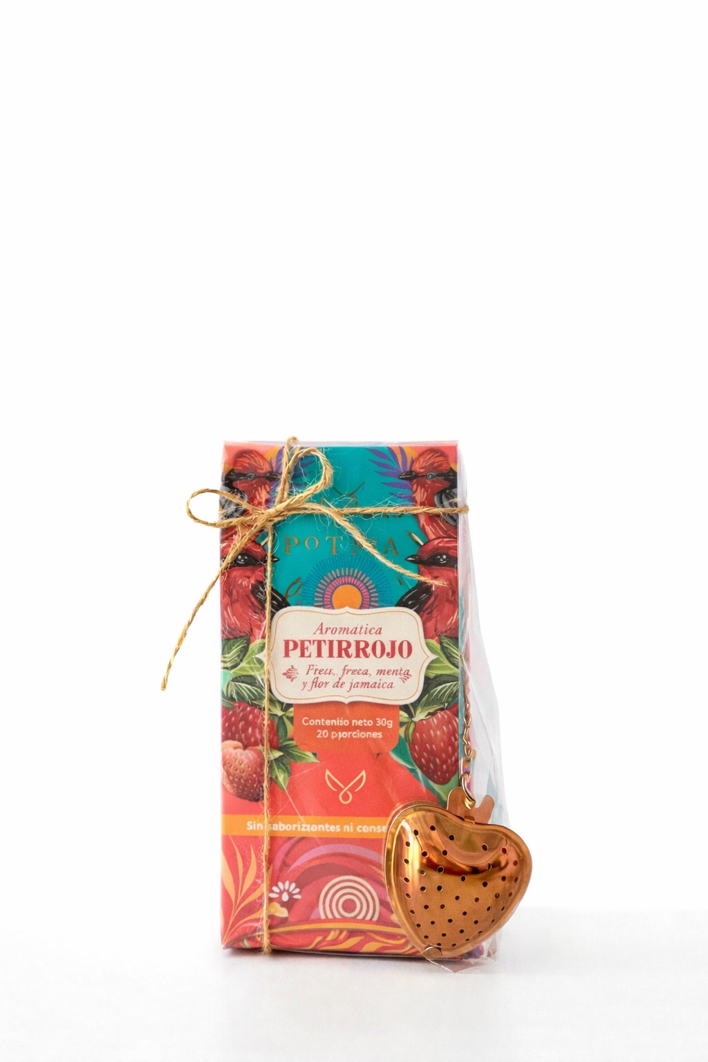 Petirrojo | Infusión natural de fresa, menta y flor de Jamaica con infusor