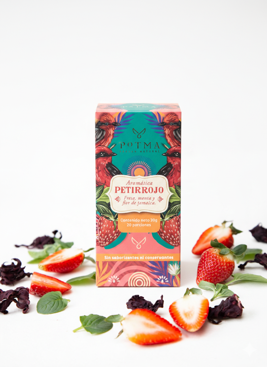 Petirrojo | Infusión natural de fresa, menta y flor de jamaica