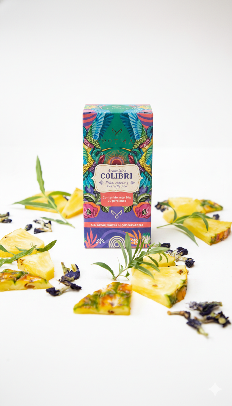 Colibrí | Infusión natural de piña, cidrón y butterfly pea