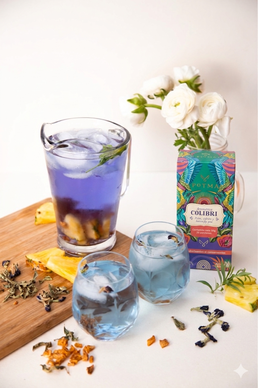 Colibrí | Infusión natural de piña, cidrón y butterfly pea