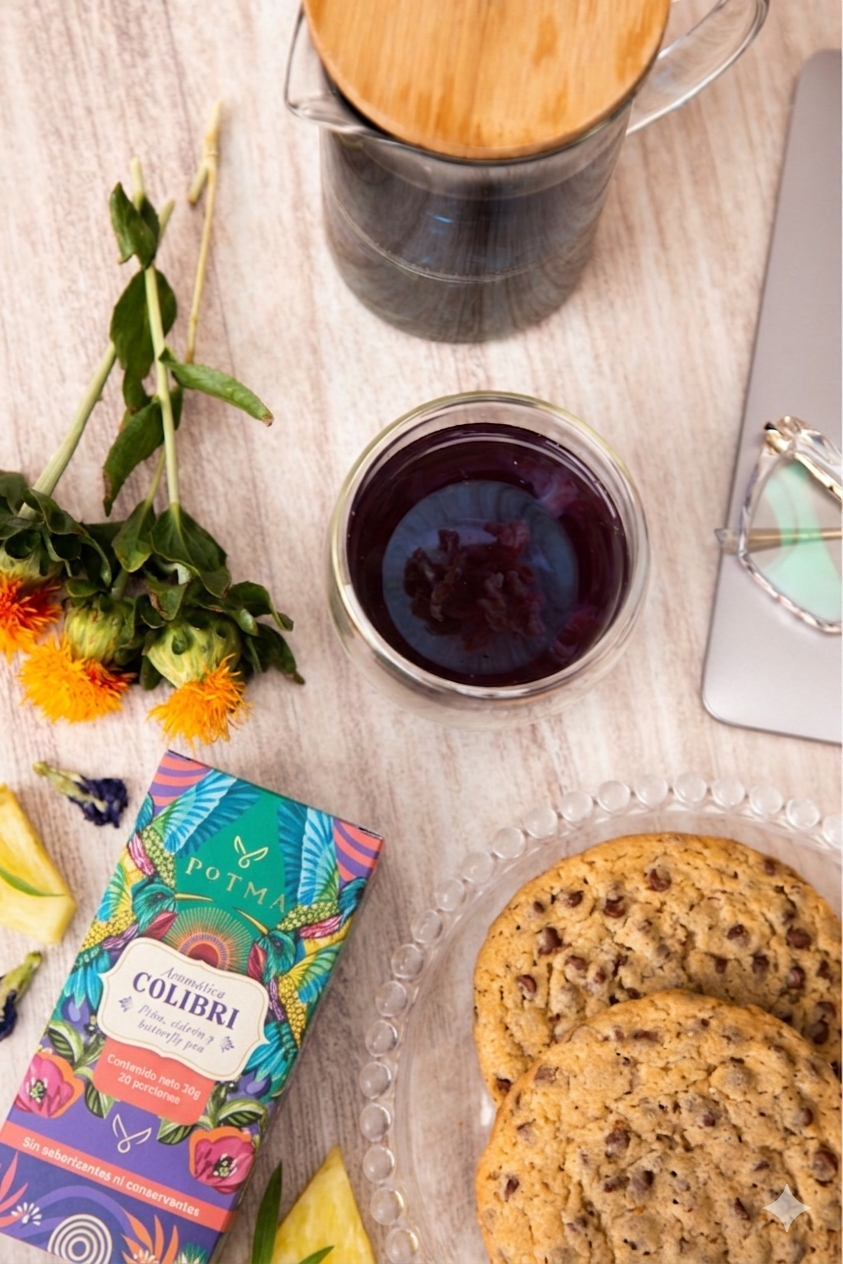 Colibrí | Infusión natural de piña, cidrón y butterfly pea