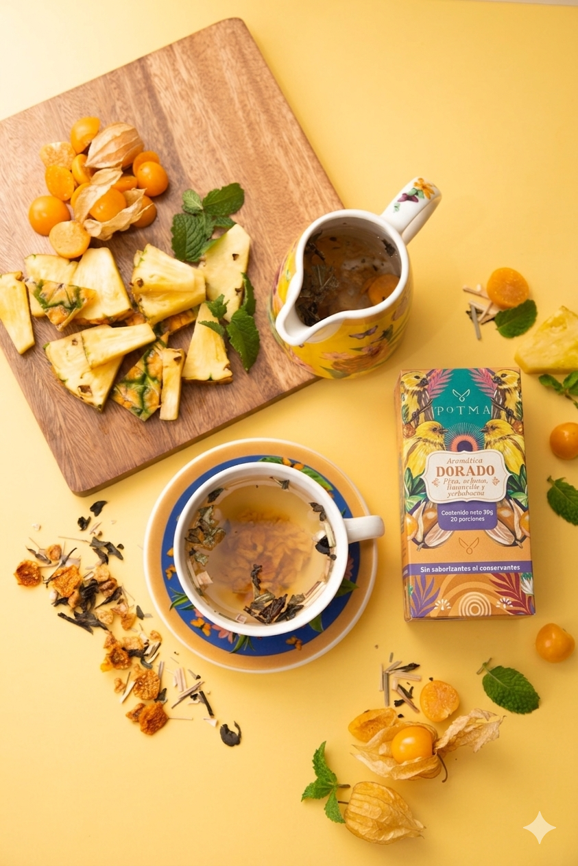 Dorado | Infusión natural de piña, uchuva, limoncillo y yerbabuena