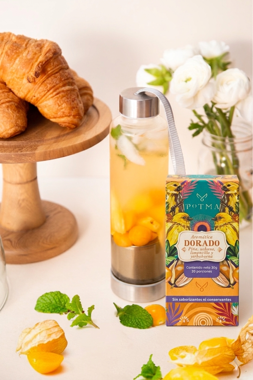 Dorado | Infusión natural de piña, uchuva, limoncillo y yerbabuena