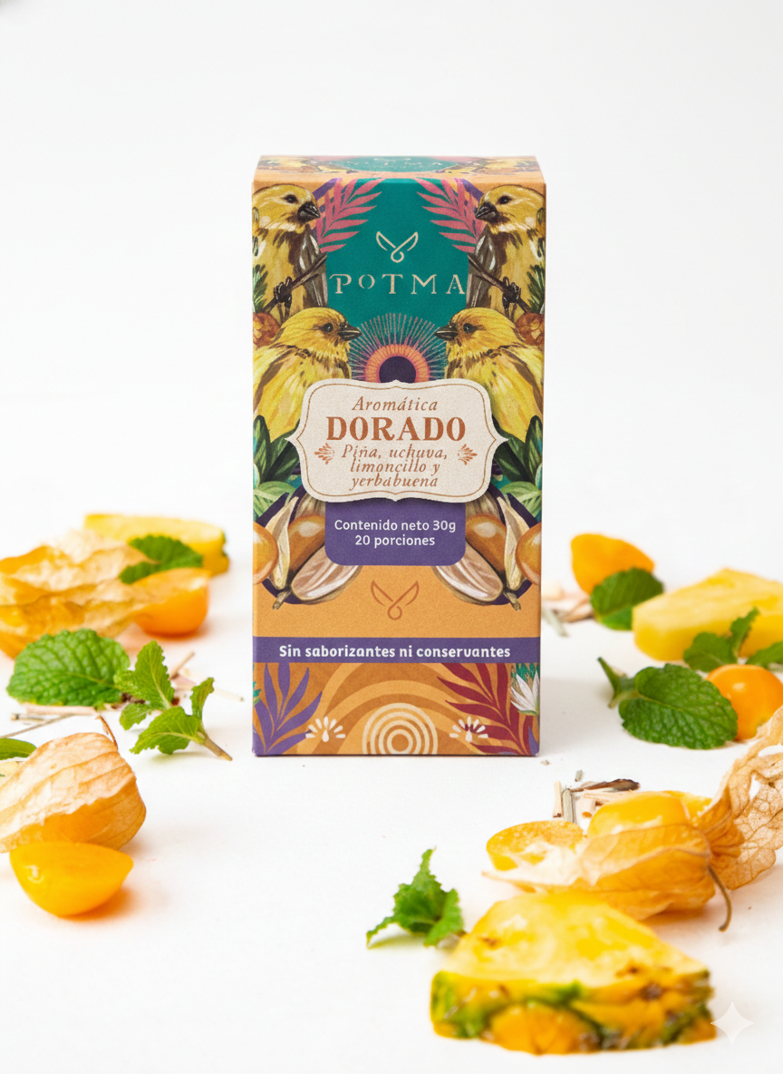 Dorado | Infusión natural de piña, uchuva, limoncillo y yerbabuena